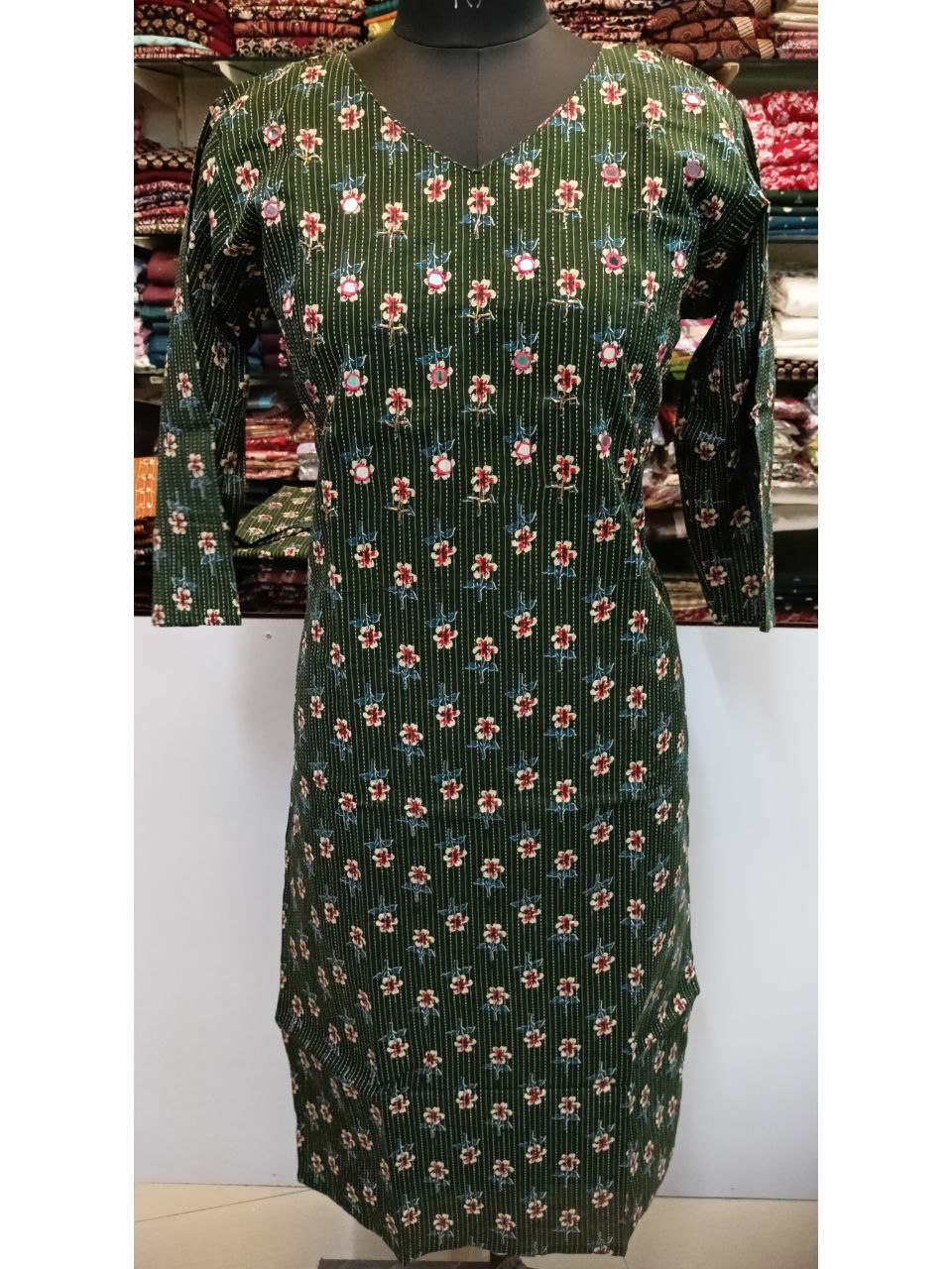 SC2298 - Plus size kantha cotton kurtis, XXL size only available