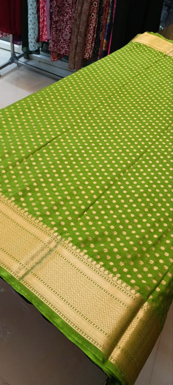 STSC01 - Banarasi Georgette Parrot green shade