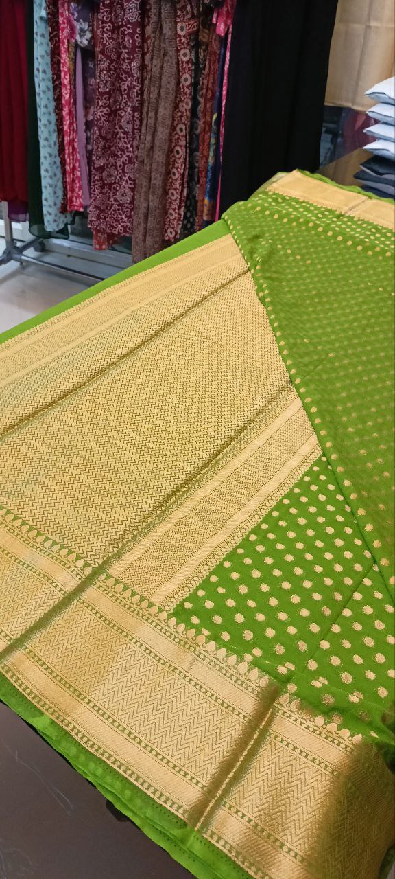 STSC01 - Banarasi Georgette Parrot green shade