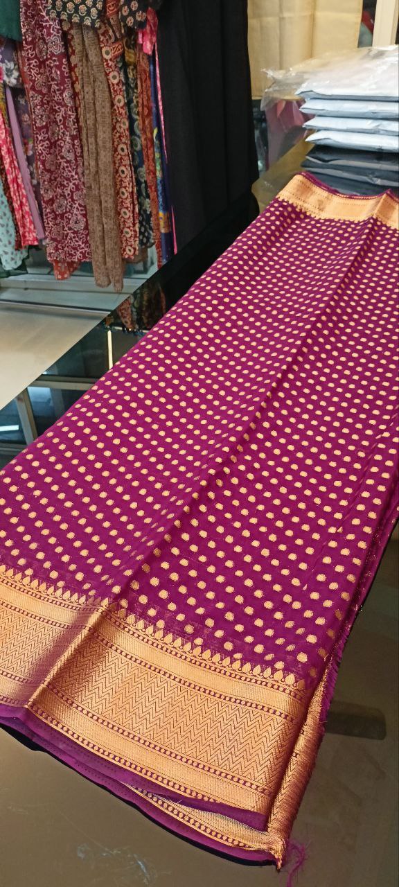 STSC03 - Banarasi Georgette Grape wine shade
