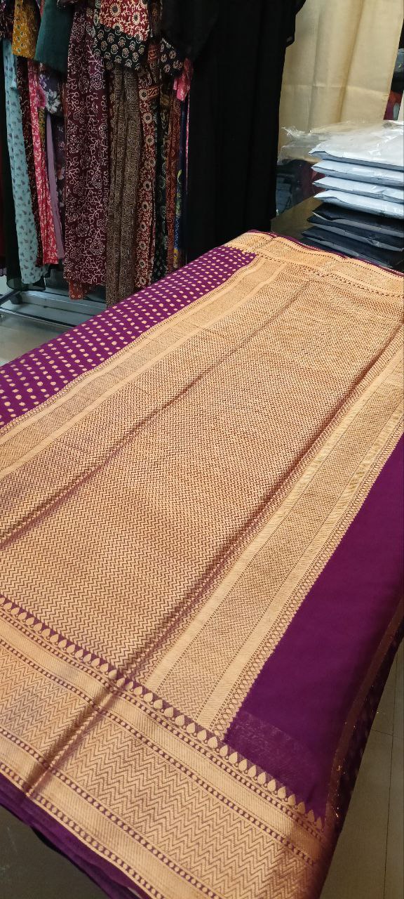 STSC03 - Banarasi Georgette Grape wine shade