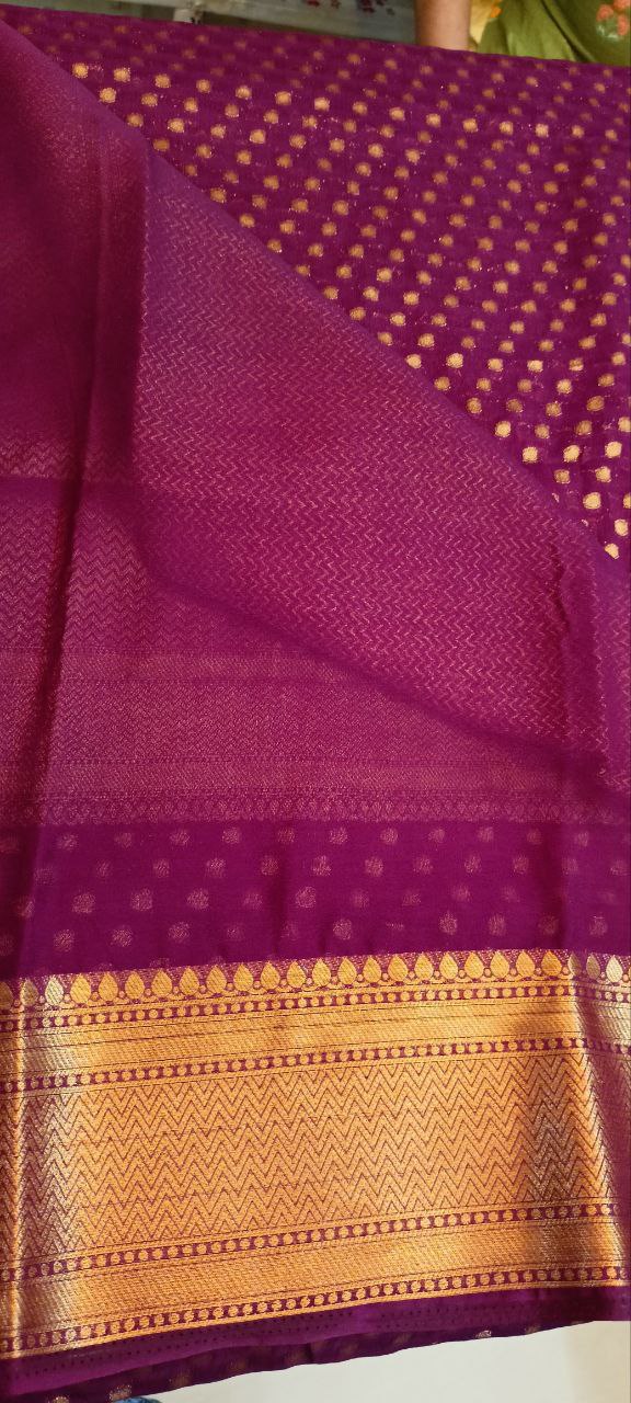 STSC03 - Banarasi Georgette Grape wine shade