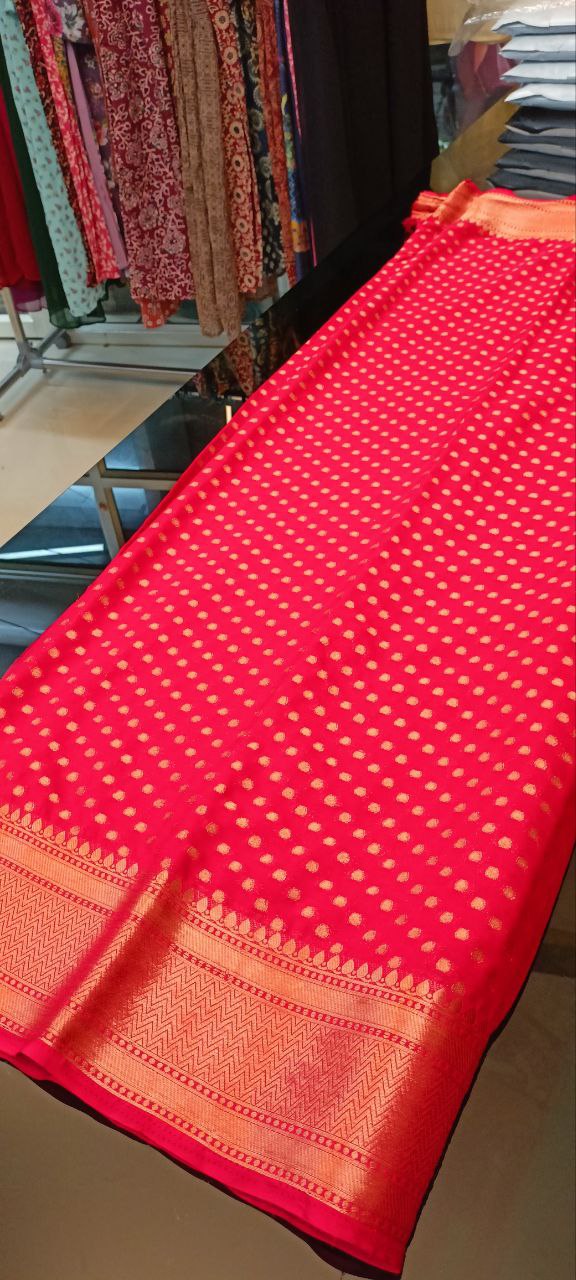 STSC02 - Banarasi Georgette Watermelon pink shade