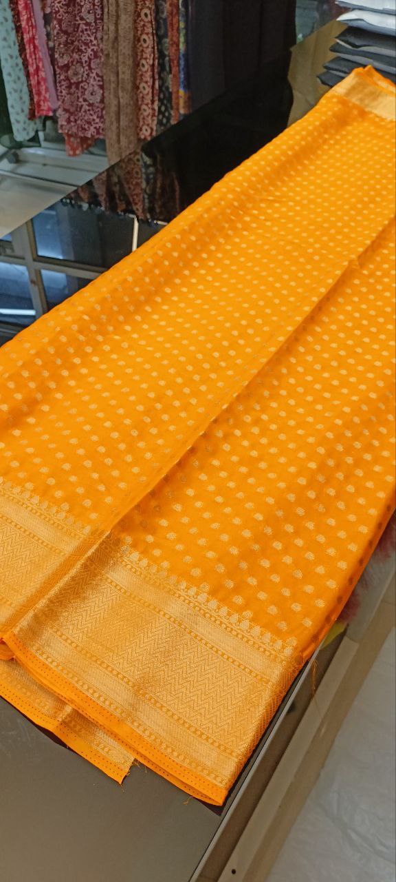 STSC04 - Banarasi Georgette Mango Yellow shade