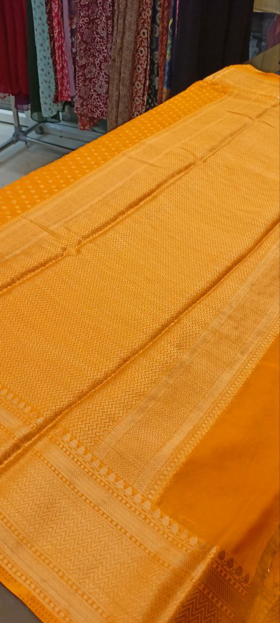 STSC04 - Banarasi Georgette Mango Yellow shade