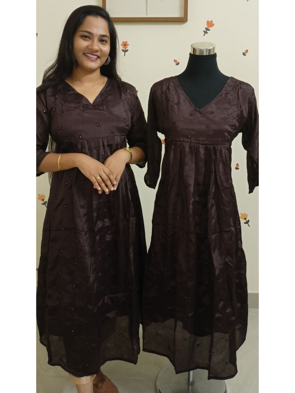 SC2947 - Premium Vichitra Silk Partwears, Coffee colour