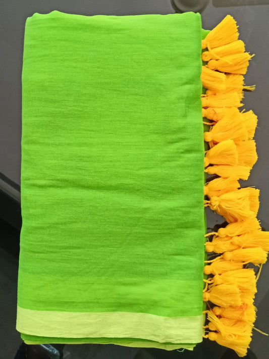 PACHA01 - Pure Mulcotton 120 count saree, Prebooking item