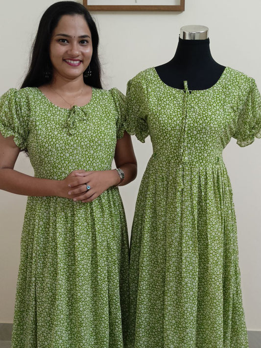 SF02 - Printed Georgette feeding frock, M, L and XXL sizes only available