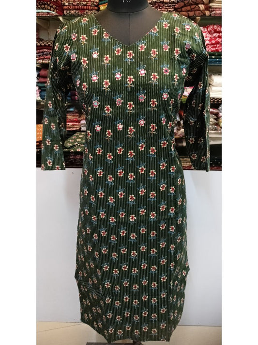 SC2298 - Plus size kantha cotton kurtis, XXL size only available