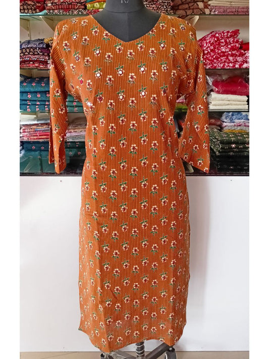 SC2300 - Plus size Kantha cotton kurtis, XXL size only available