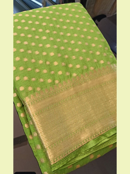 STSC01 - Banarasi Georgette Parrot green shade