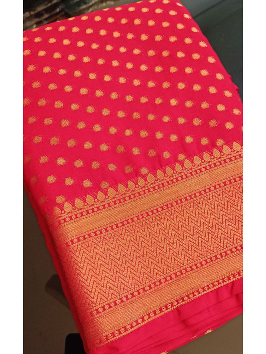 STSC02 - Banarasi Georgette Watermelon pink shade
