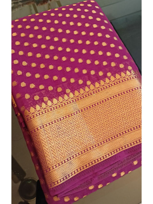 STSC03 - Banarasi Georgette Grape wine shade
