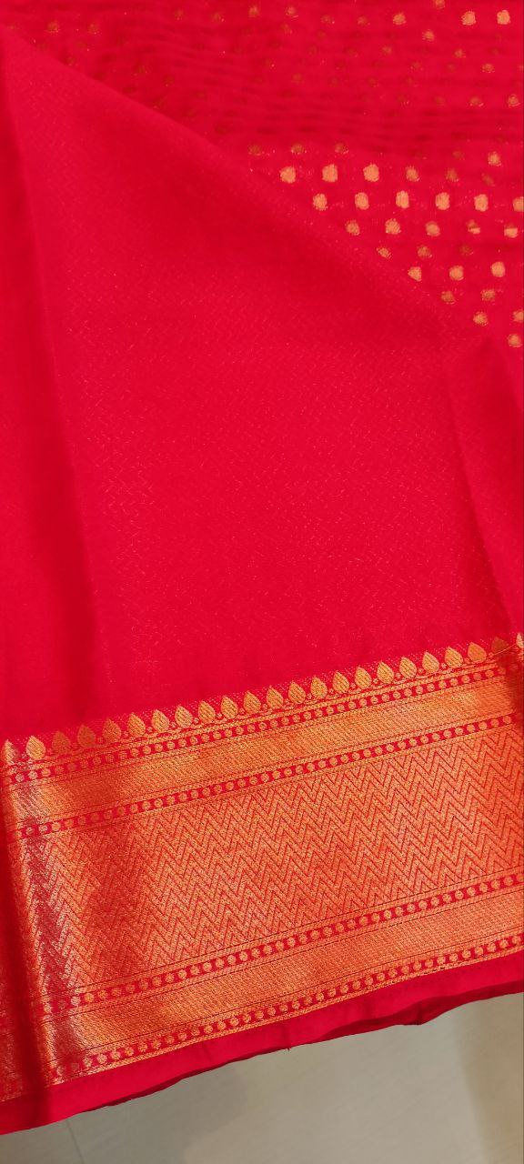 STSC02 - Banarasi Georgette Watermelon pink shade
