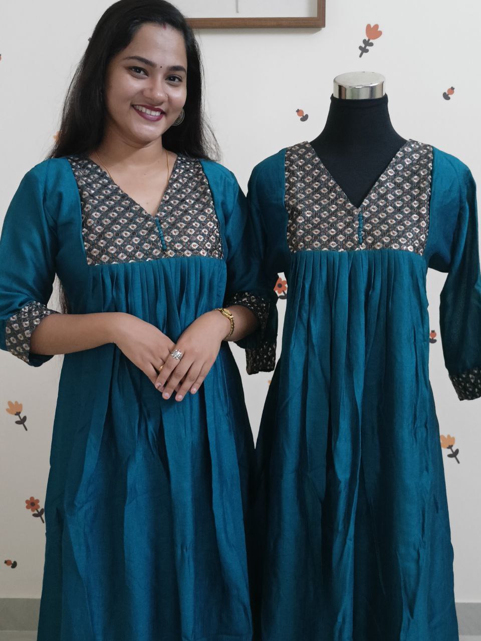 SC2821 - Turquoise Blue shade Premium Vichitra Silk Party wear