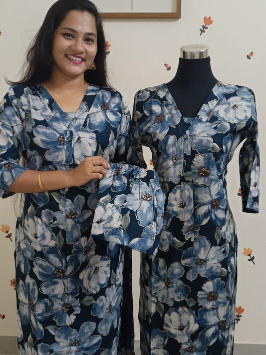 SC2931 - Super comfy Premium Rayon Co-ord sets, Blue colour