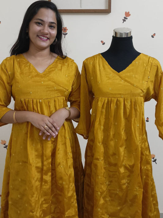 SC2951 - Premium Vichitra Silk Partwears, Golden Yellow colour