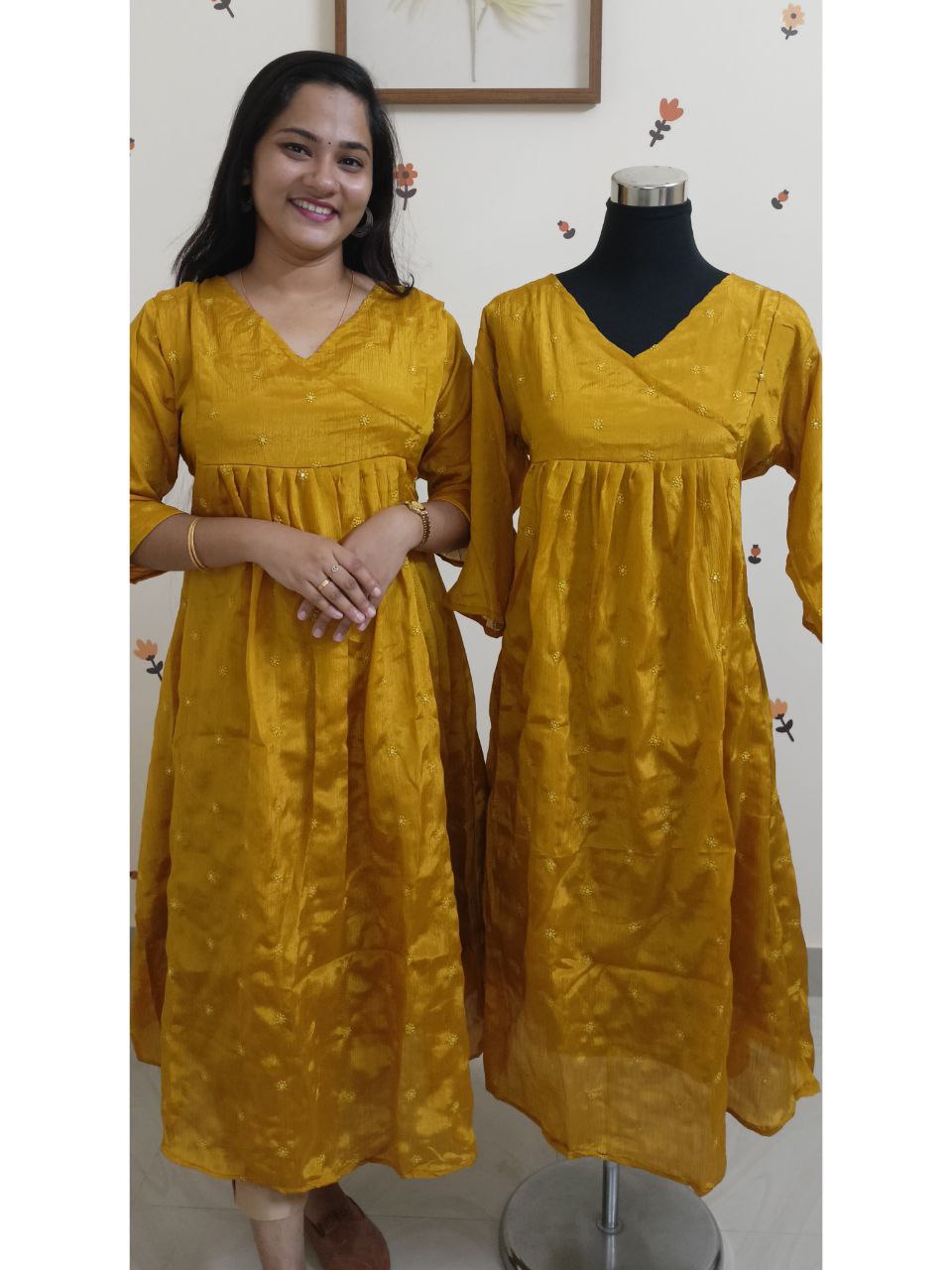 SC2951 - Premium Vichitra Silk Partwears, Golden Yellow colour