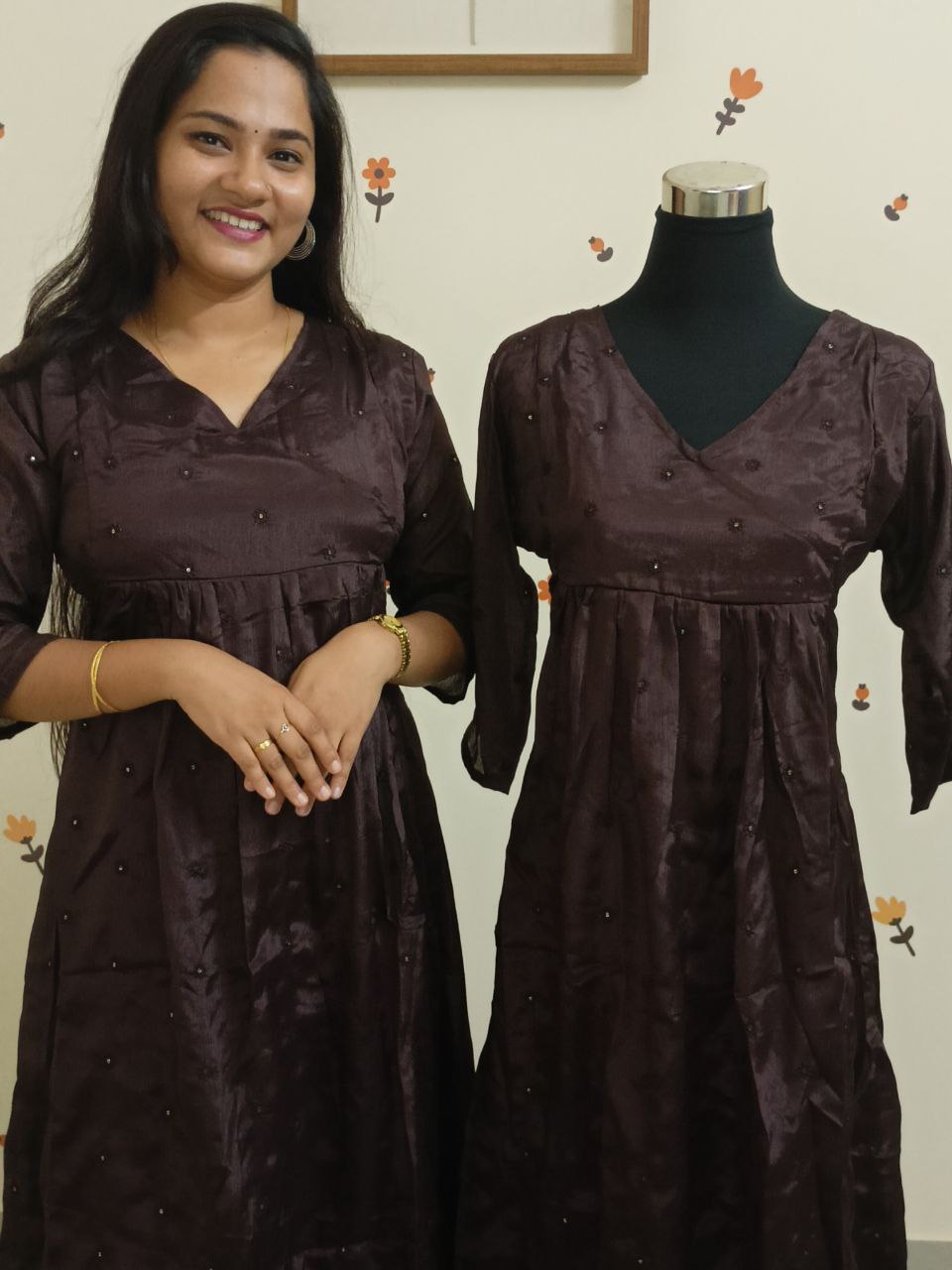 SC2947 - Premium Vichitra Silk Partwears, Coffee colour