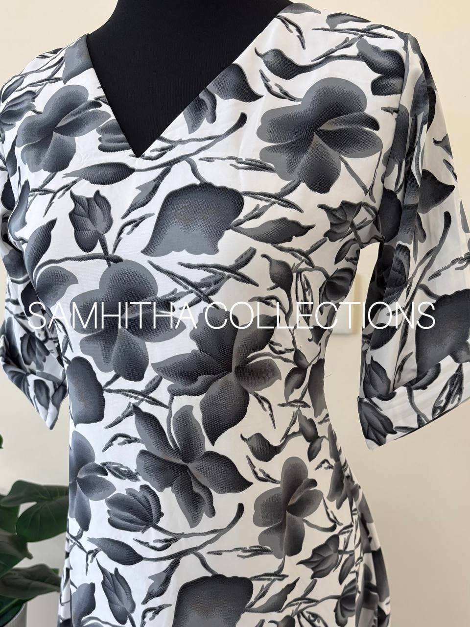 SC3073 - Premium Printed Georgette Frock Dress, White colour