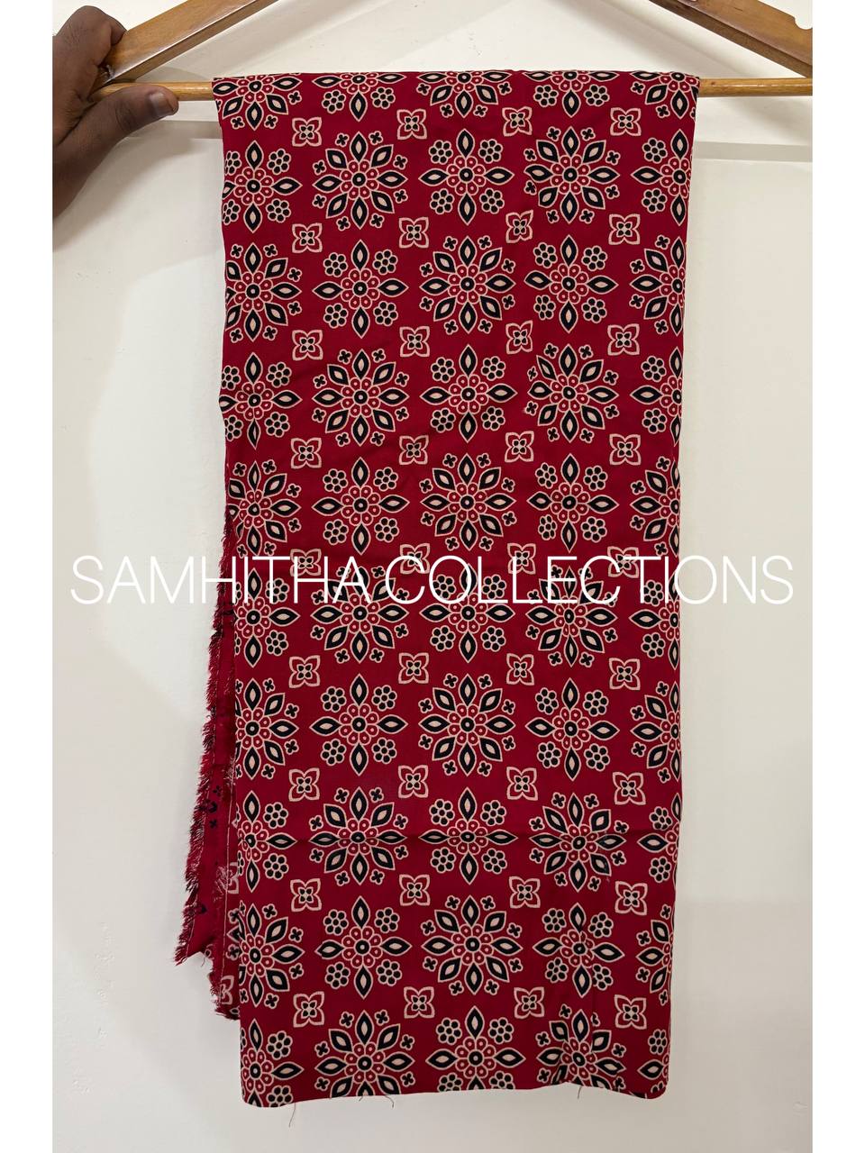 SC3123 - Cotton Rayon Salwar materials, Red colour
