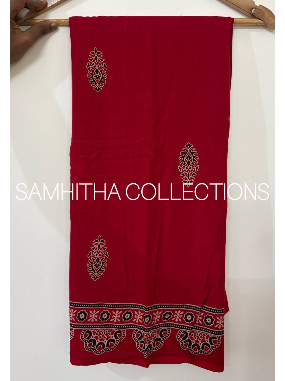 SC3127 - Cotton Rayon Salwar materials, Red colour