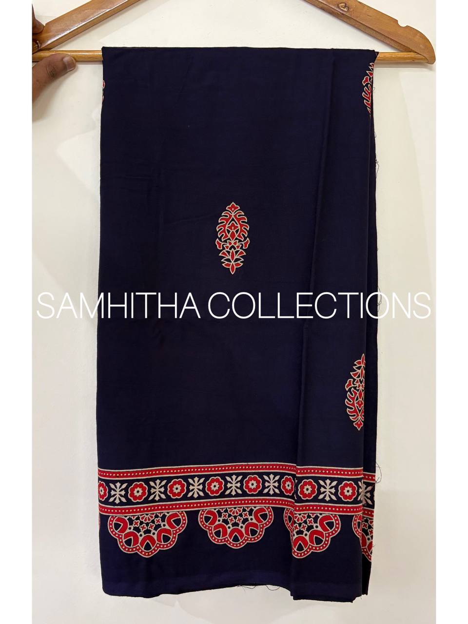 SC3130 - Cotton Rayon Salwar materials, Midnight blue colour