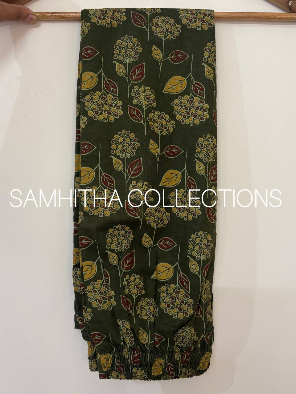 SC3135 - Premium Cotton Kalamkari Inspired Co-Ord Set ,Olive green colour