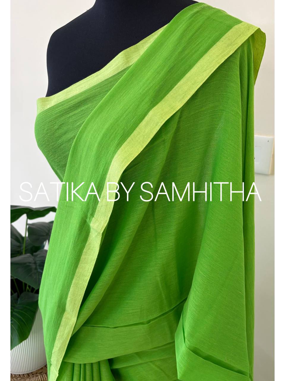 PACHA01 - Pure Mulcotton 120 count saree, Readystock available now