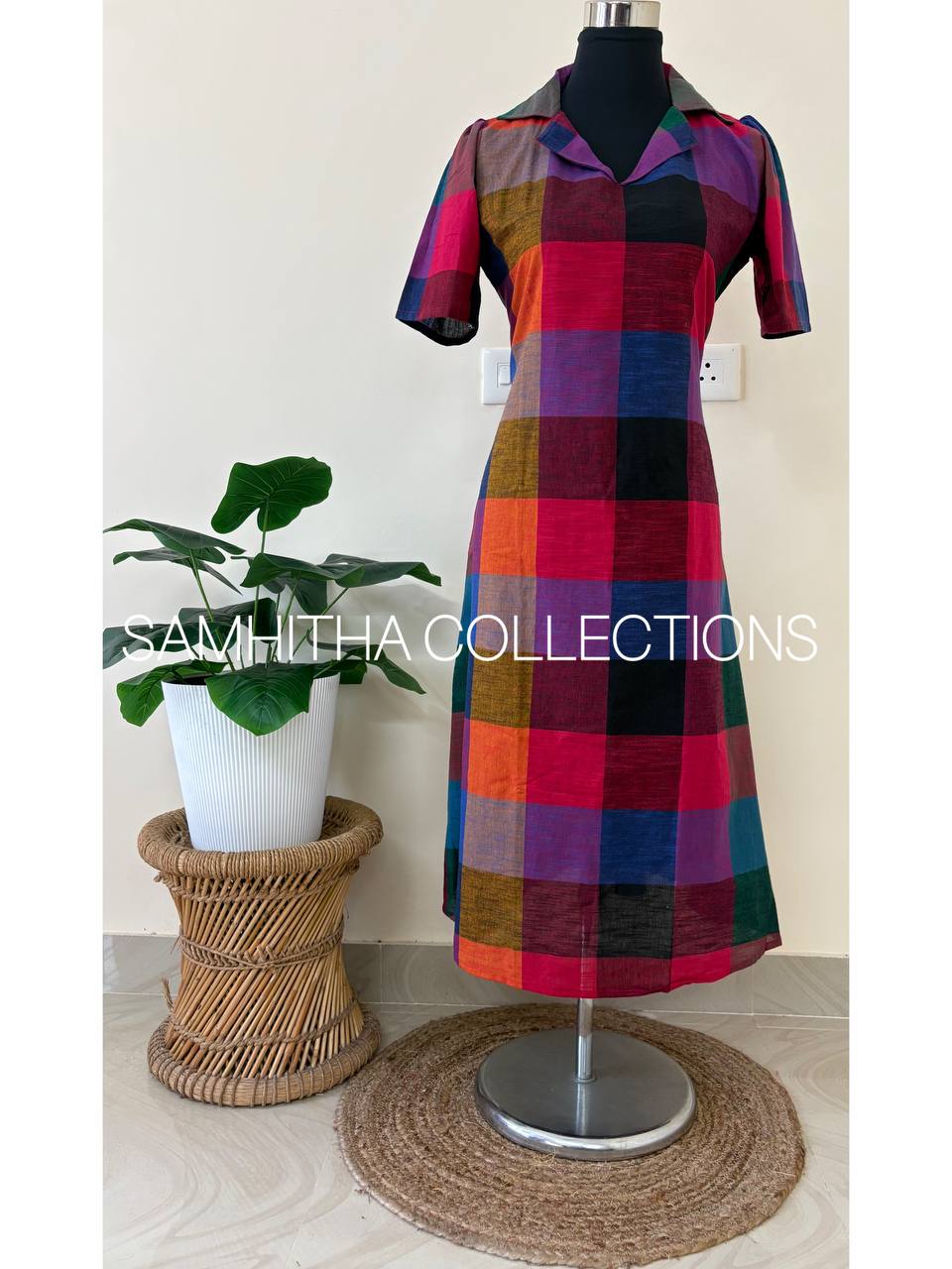 SC3300 - Madras Checks Aline Dress