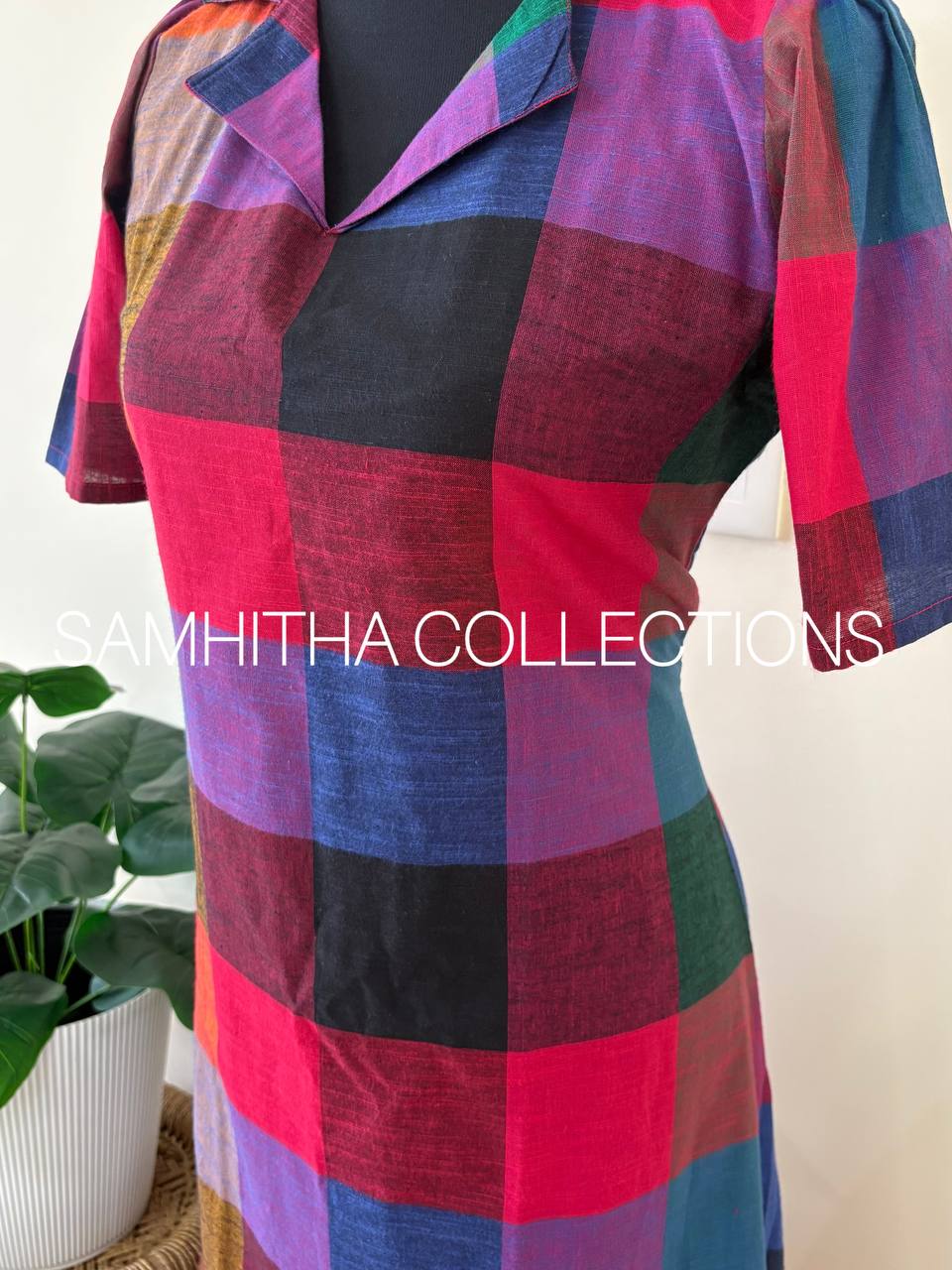 SC3300 - Madras Checks Aline Dress