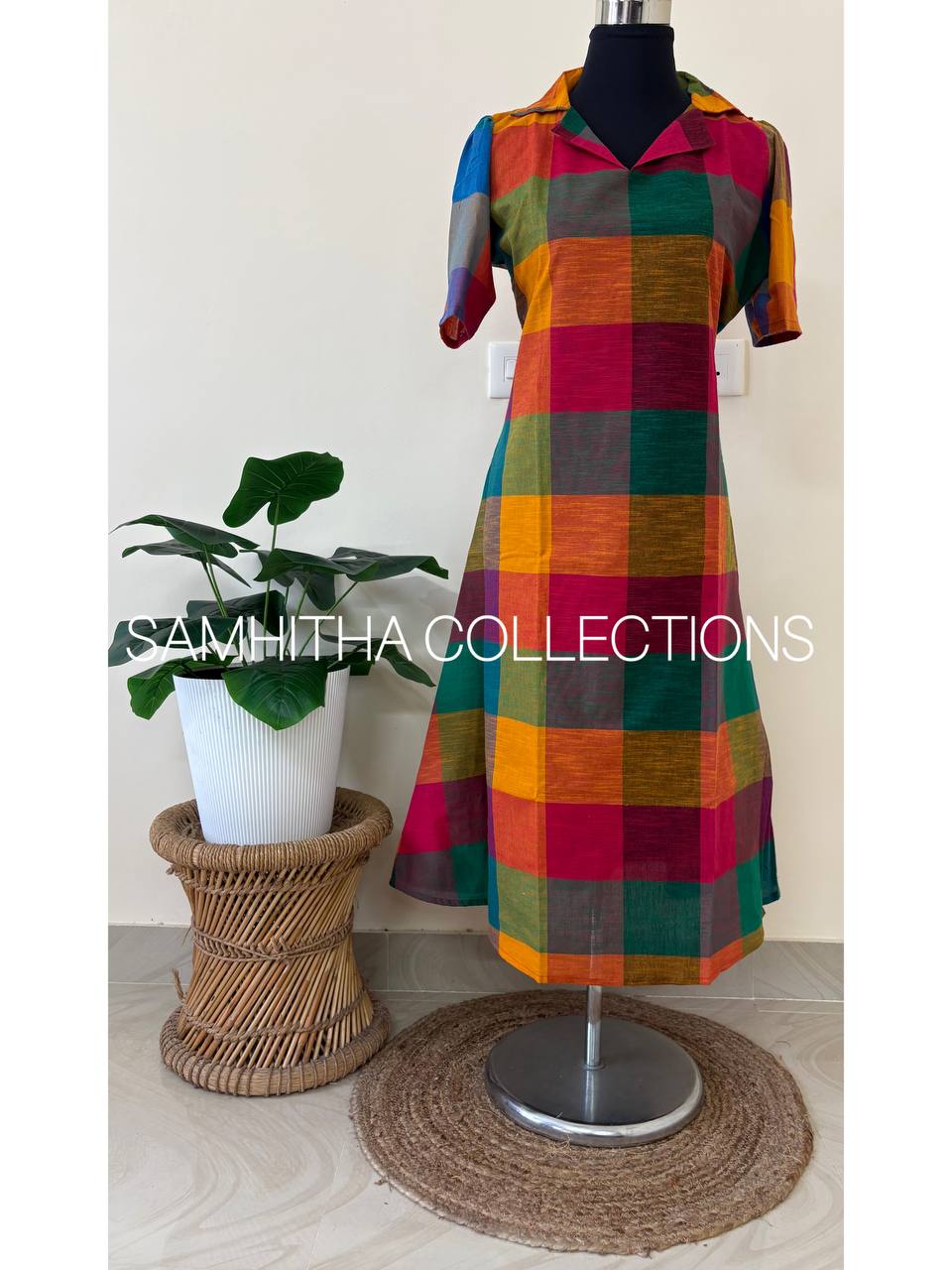 SC3300 - Madras Checks Aline Dress