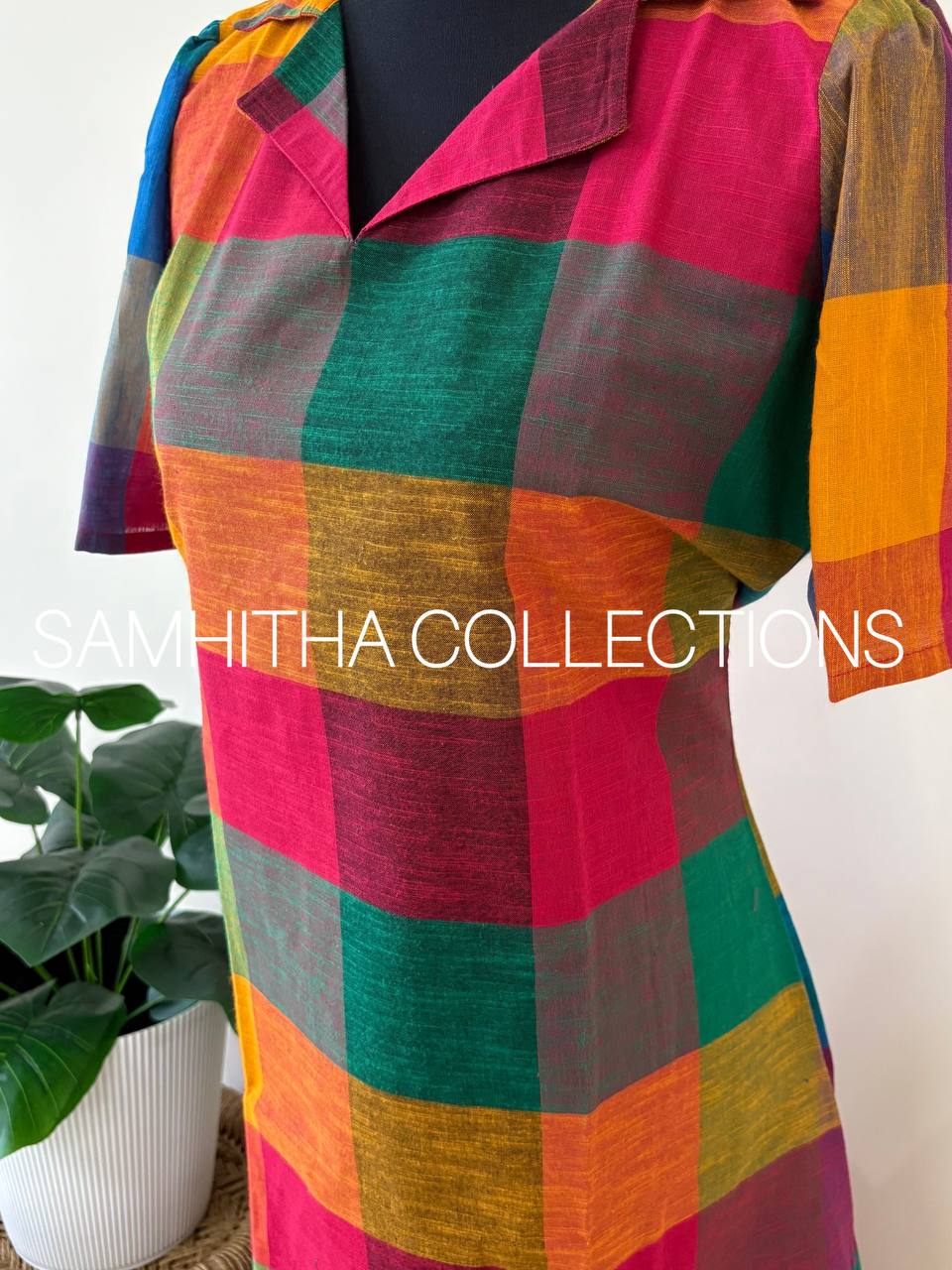 SC3300 - Madras Checks Aline Dress